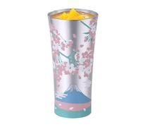 Breloque en aluminium qui change de couleur : tasses à eau froide | Vase d'exposition magique à taille fine | Le motif avec imprimé floral rose est adapté pour femme, mère, petite amie