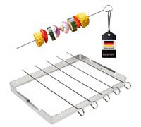 bremermann 6 brochettes pour barbecue avec support / acier inoxydable BBQ Set de support de brochettes pour barbecue