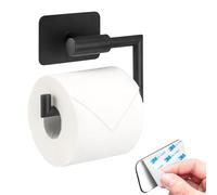 bremermann Bad-Serie Piazza Black Tape Porte-rouleau de papier toilette autocollant en acier inoxydable Noir Fixation adhésive 3M
