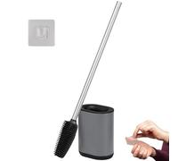 bremermann Brosse WC flexible 3 en 1 en TPR - Brosse WC avec poignée en acier inoxydable (gris)