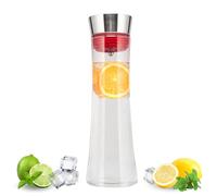 bremermann Carola Carafe en verre avec pied en silicone - Couvercle démontable - 1 litre (rouge)