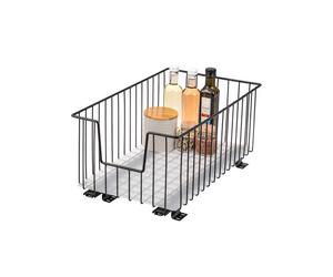 bremermann Coulisse de panier d'armoire 30 cm avec étagère, tiroir de cuisine à équiper, coulisse d'armoire en métal, noir