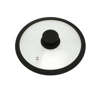bremermann Couvercle en Verre avec Bord en Silicone pour casseroles et poêles 20 cm (Noir)