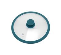 bremermann Couvercle en verre avec bord en silicone pour casseroles et poêles de 24 cm (bleu eau)