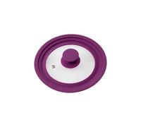 bremermann Couvercle en Verre Universel avec Bord en Silicone, 16/18/20 cm, Petit (Violet)
