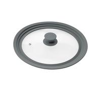 bremermann Couvercle en Verre Universel avec Bord en Silicone, 24/26/28 cm, Moyen (Gris)