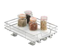 bremermann Étagère à épices télescopique extensible pour étagères, armoires et garde-manger - Pour aliments et fournitures - Tiroir télescopique avec étagère en métal robuste - Chromé