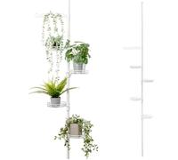 bremermann Étagère à fleurs télescopique avec 4 étagères, escalier à fleurs, colonne à fleurs réglable en hauteur, blanc