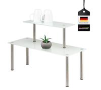 bremermann Étagère de Cuisine avec Plateau en Verre et Pieds (Blanc)