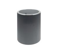 bremermann Gavello - Poubelle de salle de bain avec couvercle basculant - Seau de salle de bain avec décor rainuré - Plastique - 5,5 l (Gris)