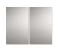 bremermann Lot de 2 cache-plaques 2 en 1 en acier inoxydable // Protection contre les éclaboussures murale // env. 27,5 cm l x 48 H cm // pour plaques de cuisson plates en vitrocéramique