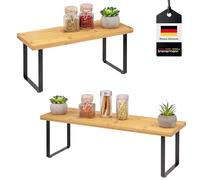 bremermann Lot de 2 étagères à épices en bambou 36/50 cm (noir)
