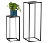 bremermann Lot de 2 tabourets à fleurs, présentoir à fleurs en métal, colonne à fleurs, en métal noir