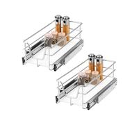 bremermann Lot de 2 tiroirs télescopiques - 30 cm avec étagère, tiroir de cuisine à extension complète avec rails télescopiques, idéal pour la cuisine, la salle de bain et la chambre à coucher, en