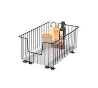 bremermann Panier coulissant pour armoire, largeur 30 cm, avec tablette, rails télescopiques, panier coulissant idéal pour la cuisine et la salle de bain, en métal (Noir)