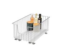 bremermann Panier coulissant pour armoire, largeur 30 cm, avec tablette, rails télescopiques, panier coulissant idéal pour la cuisine et la salle de bain, en métal (Chrome)