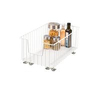 bremermann Panier Coulissant pour Armoire, Largeur 30 cm, avec Tablette, Rails télescopiques, Panier Coulissant idéal pour la Cuisine et la Salle de Bain, en métal (Blanc)