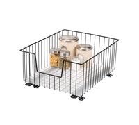 bremermann Panier Coulissant pour Armoire, Largeur 40 cm, avec Tablette, Rails télescopiques, Panier Coulissant idéal pour la Cuisine et la Salle de Bain, en métal (Noir)