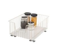 bremermann Panier Coulissant pour Armoire, Largeur 40 cm, avec Tablette, Rails télescopiques, Panier Coulissant idéal pour la Cuisine et la Salle de Bain, en métal (Blanc crème)