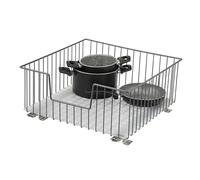 bremermann Panier coulissant pour armoire, largeur 50 cm, avec étagère, à monter ultérieurement, avec rails télescopiques, idéal pour cuisine, salle de bain & chambre à coucher, en métal (Gris)