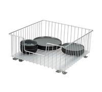 bremermann Panier coulissant pour armoire, largeur 50 cm, avec étagère, à monter ultérieurement, avec rails télescopiques, idéal pour cuisine, salle de bain & chambre à coucher, en métal