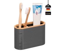 Bremermann Porte-Brosse à Dents Segno en Bambou et Plastique (Gris)