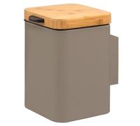 bremermann Poubelle cosmétique murale, 3 l, poubelle de salle de bain, montage bidirectionnel, carrée (marron)