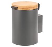 bremermann Poubelle cosmétique murale 3 l, poubelle de salle de bain, montage bidirectionnel, ronde (gris)