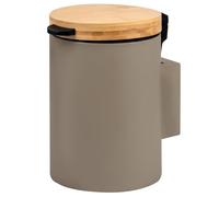 bremermann Poubelle cosmétique murale, 3 l, poubelle de salle de bain, montage bidirectionnel, ronde (marron)