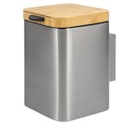 Bremermann Poubelle de salle de bain murale, 3 L, montage à 2 voies, carrée, acier inoxydable