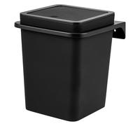 bremermann Poubelle de Salle de Bain, rectangulaire, avec Surface Douce au Toucher, Support Mural à Coller ou à percer, avec Couvercle basculant et Coussinets EVA, Poubelle en Plastique, 6 l (Noir)