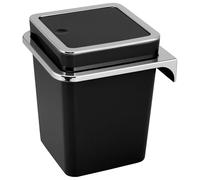 bremermann Seau à cosmétique carré SAVONA avec couvercle basculant, support mural à coller ou à percer inclus, pour WC visiteurs et salle de bains en plastique, capacité 6 litres (Noir)