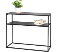 bremermann Table console avec étagère, étagère sur pied, tabouret à fleurs métal, noir