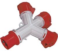 Brennenstuhl 1081584 Distributeur à 3 prises, prise et 3 prises CEE 400 V/16 A 4 pôles (IP44)