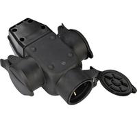 Brennenstuhl 1082120 Adaptateur triple caoutchouc 230 V noir IP44