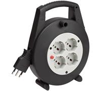 Brennenstuhl - 1094735 - Vario Line - Enrouleur 15 m avec 4 Prises Italiennes, Noir, 1092205