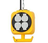 Brennenstuhl 1151760 Noir, Blanc, Jaune | Répartiteur suspendu, fabriqué en Allemagne