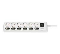 Brennenstuhl Multiprise 1153110126 – 6 prises – câble 2 m – Blanc