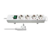 Brennenstuhl Multiprise 4 voies Comfort-Line Plus (avec prise plate, interrupteur, prises extra larges), 250 V, blanche, câble de 2 m