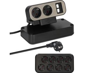 Brennenstuhl 1153580100 power extension 2 m 10 AC outlet(s) Indoor Black, Silver