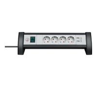 BRENNENSTUHL 1156250534 - Base múltiple Premium-Office-Line Para sobremesa (4 Tomas y 2 puertos USB)