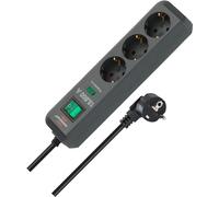 Brennenstuhl Multiprise Eco-Line - 3x CEE 7/3, 1,5 m, protection contre les surtensions, Anthracite