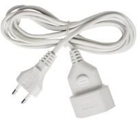 BRENNENSTUHL 1161670 - Alargador eléctrico IP20 H03VVH2-F 2x0,75 de 5 m (Blanco) Con clavija y toma Tipo Euro