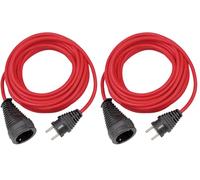 Brennenstuhl 1167460 Cordon prolongateur de qualité en Plastique, Rouge, 10 m (Lot de 2)