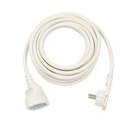 Brennenstuhl 1168980250 Câble d'alimentation 5m Blanc Connecteur Mâle (Courbe) vers Connecteur Femelle (Droit)
