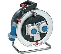 Brennenstuhl 1193316 Enrouleur de câble 50 m IP 67 Série Garant SK en acier galvanisé antirouille, fiche et 2 prises CEE 3 pôles 230 V/16 A IP67, diamètre 32 cm