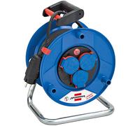 Brennenstuhl 1236606 Enrouleur de câble 50 m Série Garant ST Fiche Schuko, fiche Schuko et 3 prises Schuko avec couvercles à fermeture automatique (IP 44)