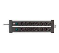 Brennenstuhl 1391000916 - Base múltiple Premium-Alu-Line Technics Con 2 y 3 interruptores (16 Tomas) Multicolore