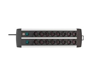 Brennenstuhl 1391000916 - Base múltiple Premium-Alu-Line Technics Con 2 y 3 interruptores (16 Tomas) Multicolore