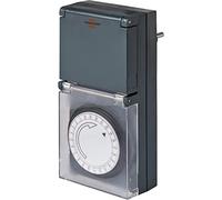 Brennenstuhl 1506460 Minuterie journalière mécanique MZ 44 de Ip44, Gris/Blanc
